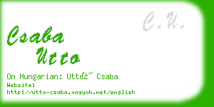 csaba utto business card